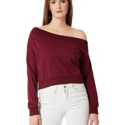 Miss Chase Maroon Full Sleeves Sweatshirt-image-71