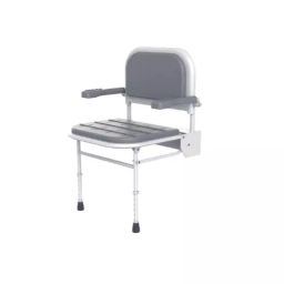 icare Wall Mounted Mild Steel Shower Chair with Padded Seat and Adjustable Height, SCB 231-image-5