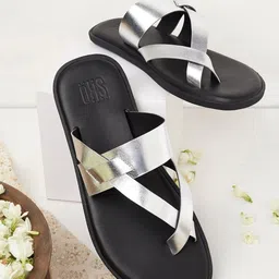 SKO Men Open Toe Flats with Bows-17