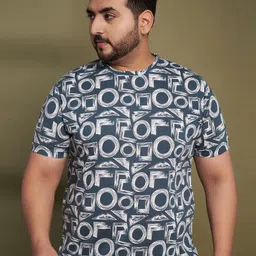 AUSTIVO Geometric Printed Round Neck Regular Fit T-shirt-image-42