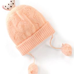 Babyhug Woollen Cap With Knot - Orange-image-47