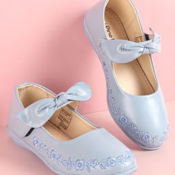 Pine Kids Velcro Closure Ballerina Floral Embroidery - Blue-picture-39