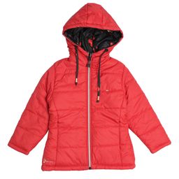 Okane Woven Full Sleeves Reversible Padded Hooded Jacket With Hearts Print - Red-image-75