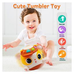 Sanjary Tumbler Dog Drum Toy Early Development Learning Toddler Toy for kids color design may vary-picture-24