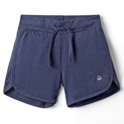 UCB Woven Mid Thigh Length Shorts with Brand Logo Embroidery - Navy Blue-image-46