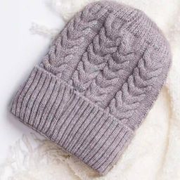 SuperBottoms Woolen Blend Self Designed Beanie Cap - Grey-image-3