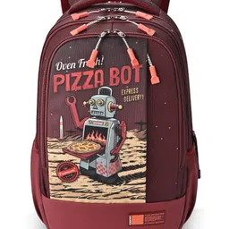 Gear Fiction 2 Backpack 17"/29L Medium Water Resistant School Bag/Casual Backpack/Daypack/Travel Backpack/Kids Bag for Boys/Girls (Maroon-Orange)-image-75