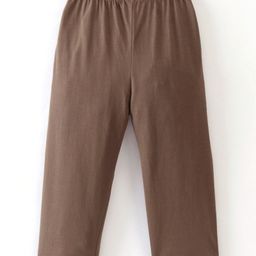 Lazy Bones Sinker Full Length Lounge Pants With Badge & Text Print- Peanut Brown image 2