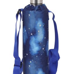 Echo Boomers Space Theme Printed Large Insulated Lunch Bag with Mesh Compartment & Water Bottle Combo - Dark Blue image 2