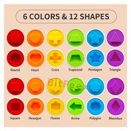 BitFeex Eggs Matching 12 Pcs Matching Egg Toy Color & Shape Sorter Matching Egg Set Color May Vary image 3