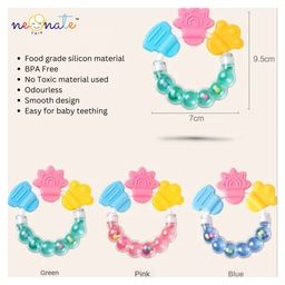 NeonateCare Baby Teether Set of 2, Soft Silicone Teether Giraffe Teether ,Ring Teether - MultiColor image 4