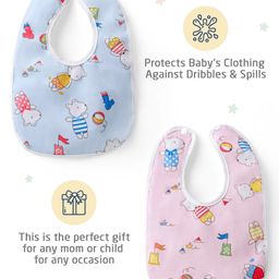 Joy Buzz Waterproof Feeding Bibs with Snap Button Closure Printed Pack of 10- Multicolour image 4