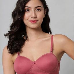 Samvar Red Cotton Non-Wired Non Padded Minimizer Bra-picture-1