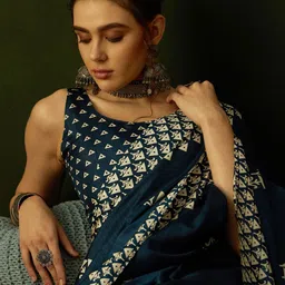 Mitera Ethnic Motifs Block Print Saree image 3