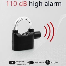 Volo Alarm Security Lock With Motion Sensor And 3 Keys, Metallic Finish (Black) - Key Lock image 5