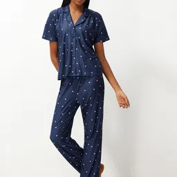 Trendyol Women Conversational Printed Night suit-image-67