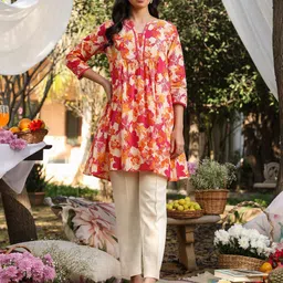 Janasya Floral Printed Pure Cotton Kurti-image-95