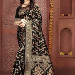 F FASHION Woven Design Floral Zari Banarasi Saree-picture-58
