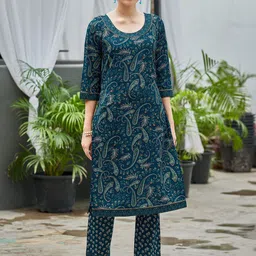 MOJILAA Women Paisley Printed Regular Gotta Patti Kurta with Trousers Kurta Sets-picture-18