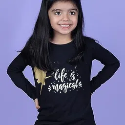 TotzTouch Girls Typography Printed Round Neck Cotton T-shirt-image-41