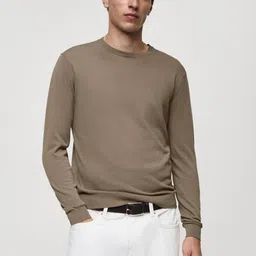 MANGO MAN Long Sleeves Pure Cotton Sweater-picture-26