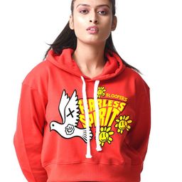 Bloopers Store Women Printed Hooded Cotton Sweatshirt-image-86