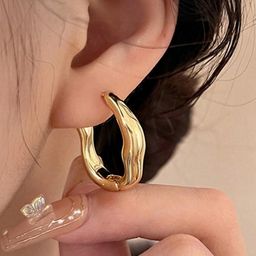 AKISON JEWELS Gold-Toned Hoop Earrings-image-13