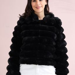 ALLWIN PAUL Women Faux Fur Lightweight Crop Woven Jacket-picture-7