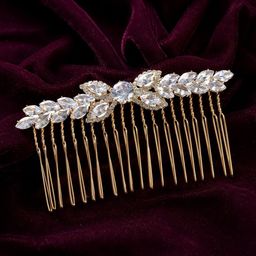 Voylla Embellished Stone Studded Royal Romance Elsa Comb Pin Hair Accessories-17