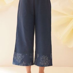 JAYPORE Women Floral Printed Flared Palazzos-image-79