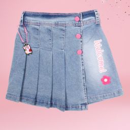 CUTECUMBER Pleated A-Line DenimSkirt-picture-42