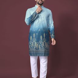 PulseIQ Men Ethnic Motifs Embroidered Thread Work Kurta-15