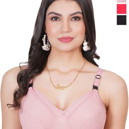 Liigne Pack Of 3 All Day Comfort Full Coverage Non Padded Non-Wired Maternity Cotton Bra-picture-57