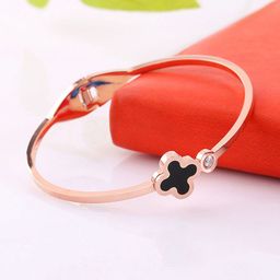 Designs & You Women American Diamond Rose Gold-Plated Bangle-Style Bracelet-10