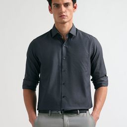 Arrow Manhattan Slim Fit Self Design Pure Cotton Formal Shirt-picture-14