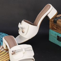 Commander Shoes Block Heel Open Back Heels-22