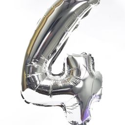 Party Anthem Number 4 Foil Balloon Silver - Height 40 cm-image-90