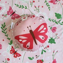Silverlinen Cotton Butterfly Printed Round Cushion - Pink-image-38