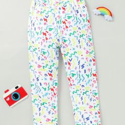 Kookie Kids Full Length Printed Leggings - White-image-2