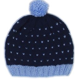 USHA ENTERPRISES Snowfall Slouchy Pom Pom Detailing Crochet Cap - Blue-image-27