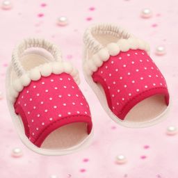 Coco Candy Polka Dot Printed Slip On Style Booties - Pink-image-16