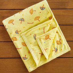 Tinycare Umbrella Printed Baby Towel - Yellow-image-41