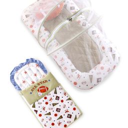 Babyhug Premium Mosquito Net Gadda Set and Premium Baby Nest Bag - Sports Theme-14