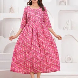 Moda Rapido Floral Print Maternity A-Line Midi Dress-picture-37