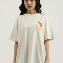 United Colors of Benetton Women Floral Printed Round Neck Cotton T-shirt-picture-8