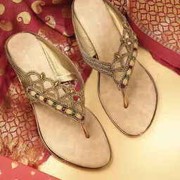 V-WALK Women Embellished One Toe Flats-image-42