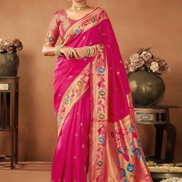 DIVASTRI Woven Design Saree With Blouse Piece-image-86