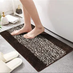 MAA HOME CONCEPT Brown & White Textured Microfiber Anti Skid 1600GSMBathMat-image-53
