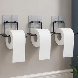 Go Hooked Set of 3 Black Solid Metal Tissue Holders-14