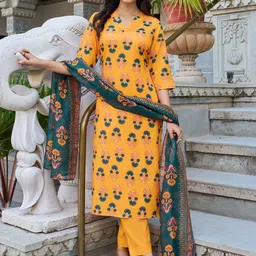 Moda Rapido Women Floral Printed Regular Kurta with Trousers & With Dupatta-28